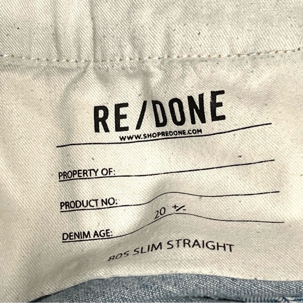 ReDone Comfort Stretch High Rise Button Fly Distressed Stove Pipe Jeans Women 31 - Picture 14 of 15